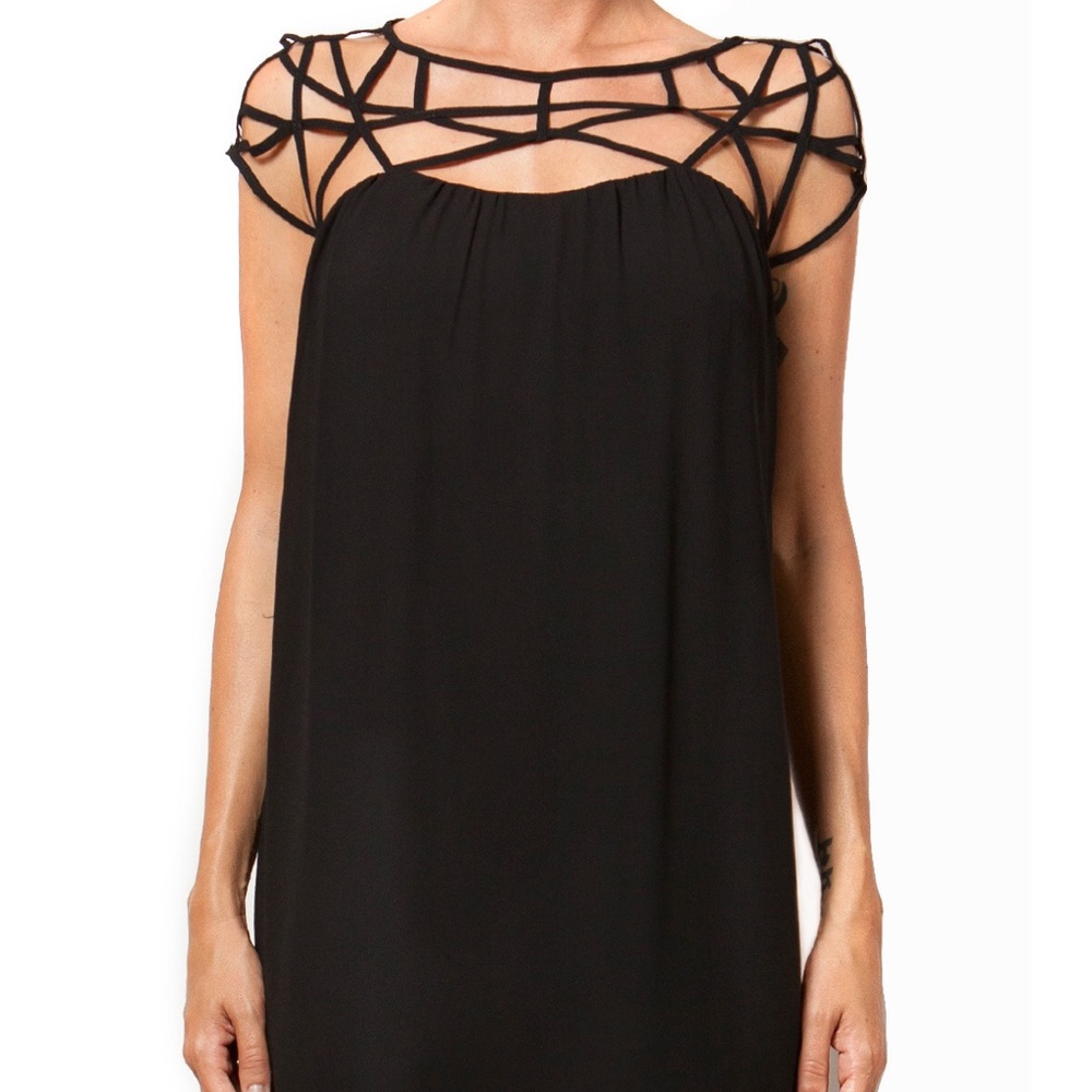 Naked Zebra Navy Blue Cage Dress NWT